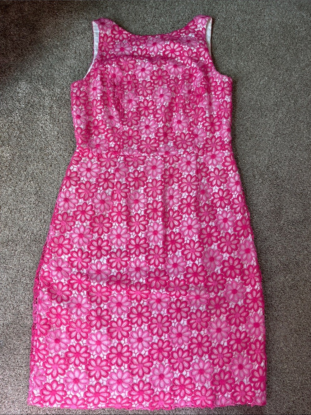 🌸🌷🌸🌷Lilly Pulitzer Pink Crocheted Daisy Lace Shift Sz 6